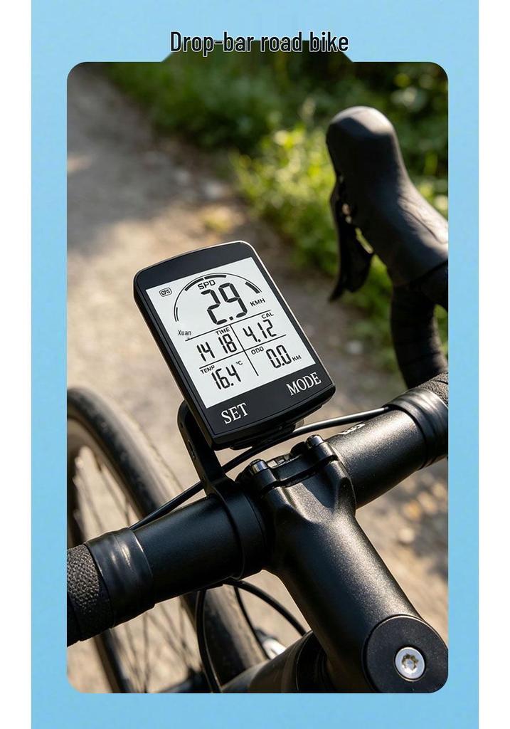Large Screen Waterproof GPS Wireless Cycling Computer with Backlight and Odometer