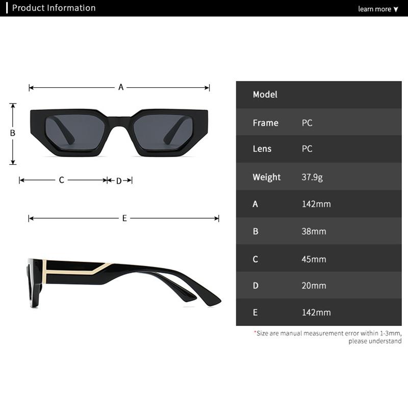 Vintage Fashion Irregular Square Sunglasses Women For Men Luxury Brand Designer Sun Glasses For Female Small Frame Eyewear Uv400