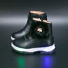 LUCKIDS  LED boots for kids light up zip ankle boots for kids girls rubber shoes size 21-30