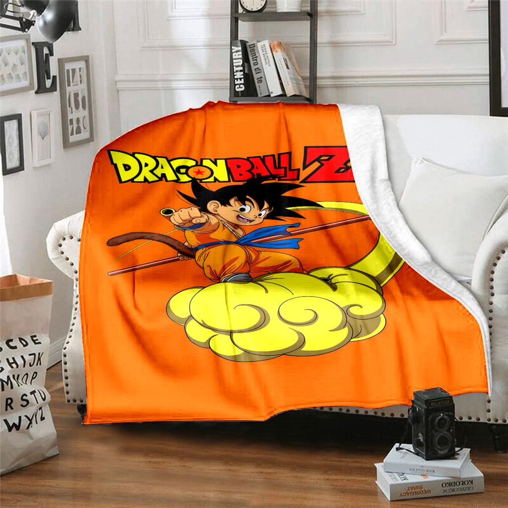 1PC Son Goku  Print Flannel Blanket, High quality All Seasons, Home Decor, Warmth and Comfort, Perfect for Christmas Gifts