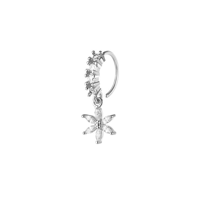 

Moon Pendant Nose Ring Zircon Inlaid Body Piercing Fashion Jewelry