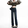 Narrow Version Straight Jeans Women's Spring High Waist Thin Pipe Pants Women's Spring Straight Pants Women's Spring Small