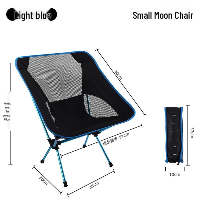 Ultra-light Portable Folding Chair for Outdoor, Beach, Camping, Fishing, and Sketching with Backrest - Moon or Director's Chair.