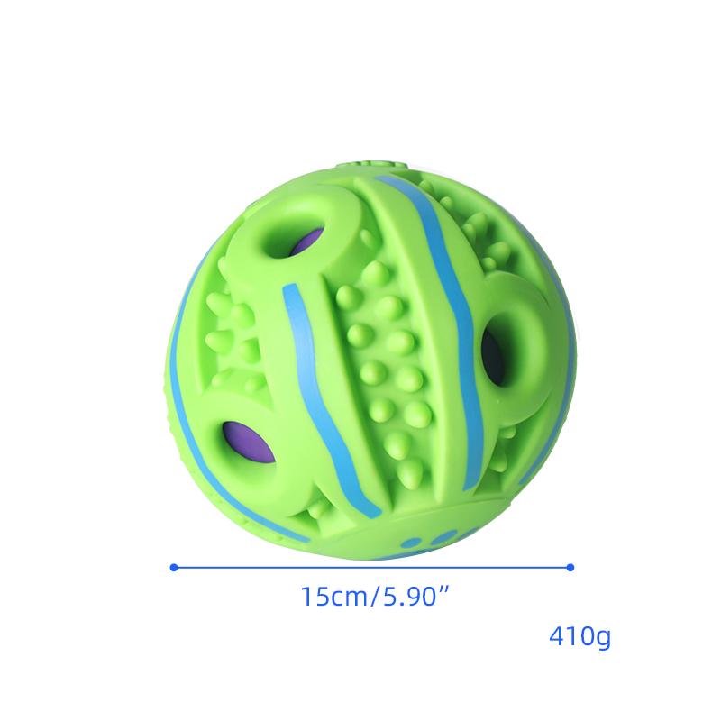 2024 Custom Vinyl Dog Treat Ball Food Dispensing Toy Protruding Grinding Teeth Chew Toys Interactive Slow Feeder