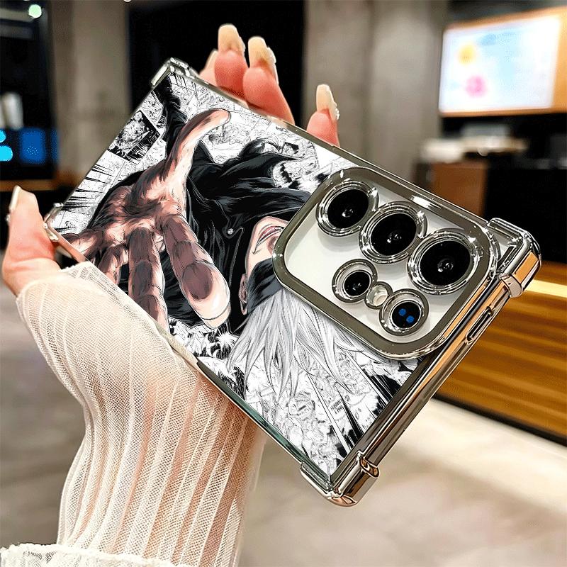 Anime Gojo Satoru JUJUSU Plating Phone Case For Samsung Galaxy S24 S25 FE S26 Edge S23 Ultra S22 S21 Plus S20 Anti-Fall Airabag
