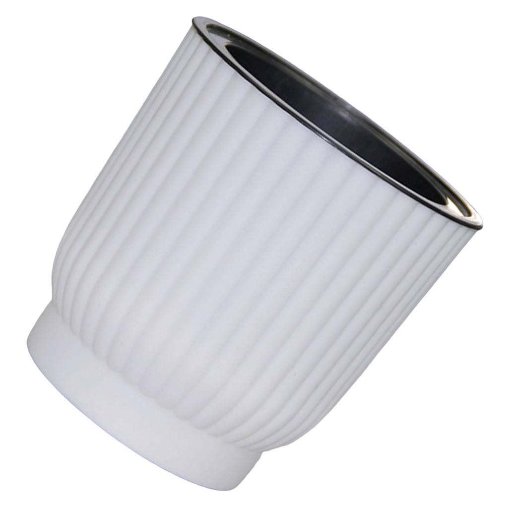 White Round Plant Flower Pot Stylish Water-saving Desktop Planters for Family Friend Neighbor Gift