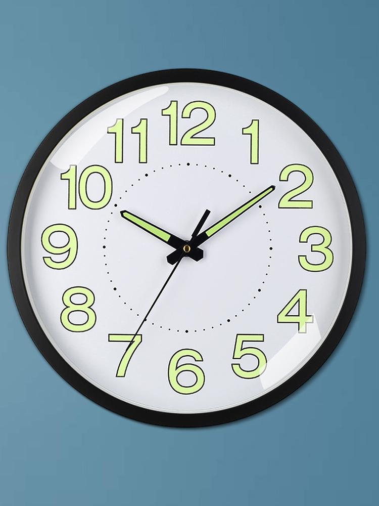 12inch Silent Quartz Clock Non-Ticking Illuminated Clock Energy-Absorbing Numerals&Hands Wall Time Clock for Bedroom Living Room