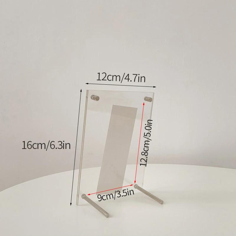 Acrylic Photo Frame Transparent Magnetic Picture Frame Kpop Photocard Holder Cadre Photo Idol Card Display Stand Room Decor