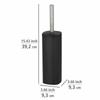 Wenko brosse wc fermée alassio, design fermé, brosse wc noire, acier, 9,3x39,2x9,3 cm, noir mat