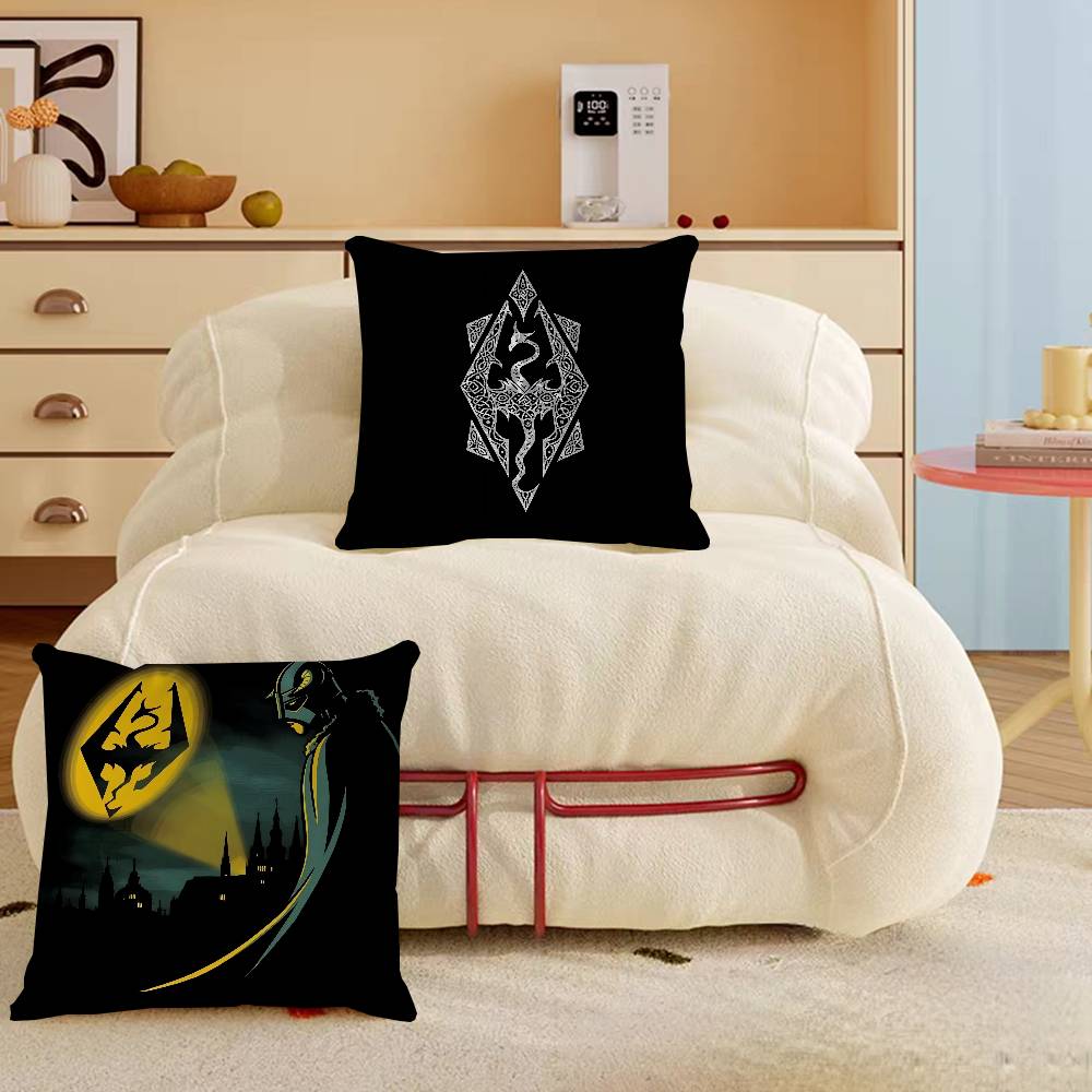 The E-Elder S-Scrolls V Skyrim Office Cushion Pillowcase Car Cushion Cover45X45CM Lumbar Pillowcase Sofa Pillowcover