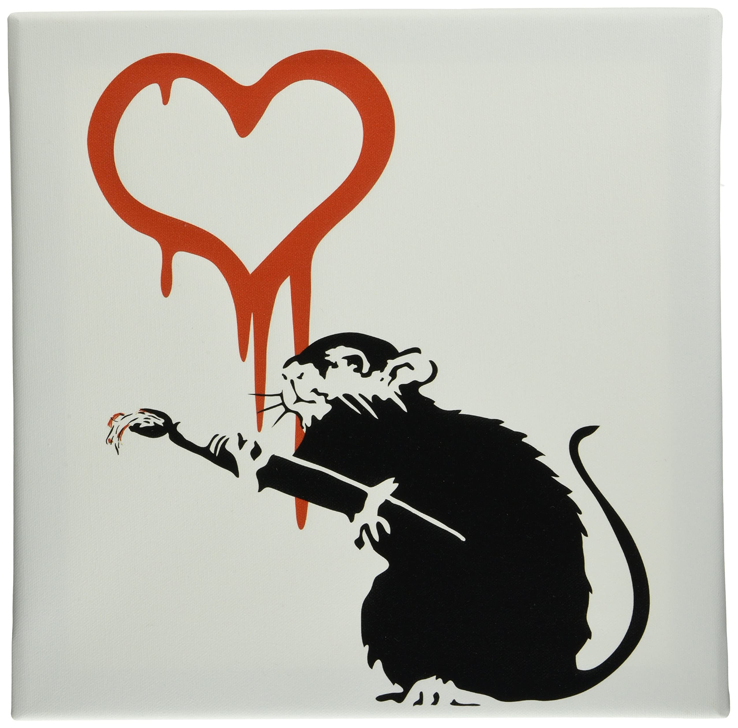 

Officially licensed Japanese design by LivBanksy, Rat Heart Graffiti Street Poster, 30cm x 30cm, Made in Japan, Stylish Interior Decor for Living