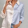 Spring Autumn Shirt Leopard Printed Satin Silk Shirt Women Long Sleeve Button Down Blouse Tops Female Suit Shirt Commuting Wind