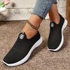 Women's Knitted Loafers - Round Toe Comfortable Slip-On Shoes, Soft & Cushioned Sole Casual Sneakers for Women