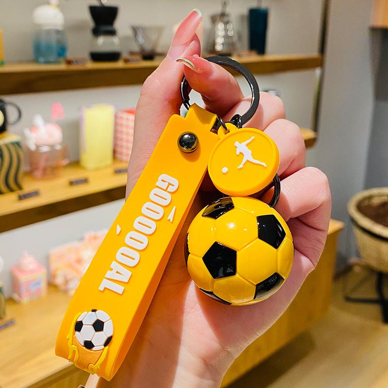 Creative Acrylic Football Pendant Cartoon Backpack Keychain - 6 Colors, Perfect Couple Gift