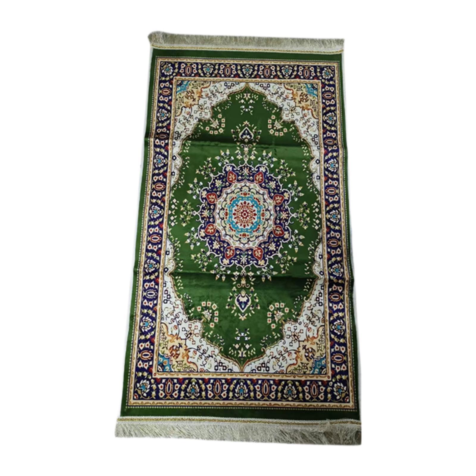 Islamic Prayer Carpet Mat Area Rug Folable Polyester Machine Washable for Home