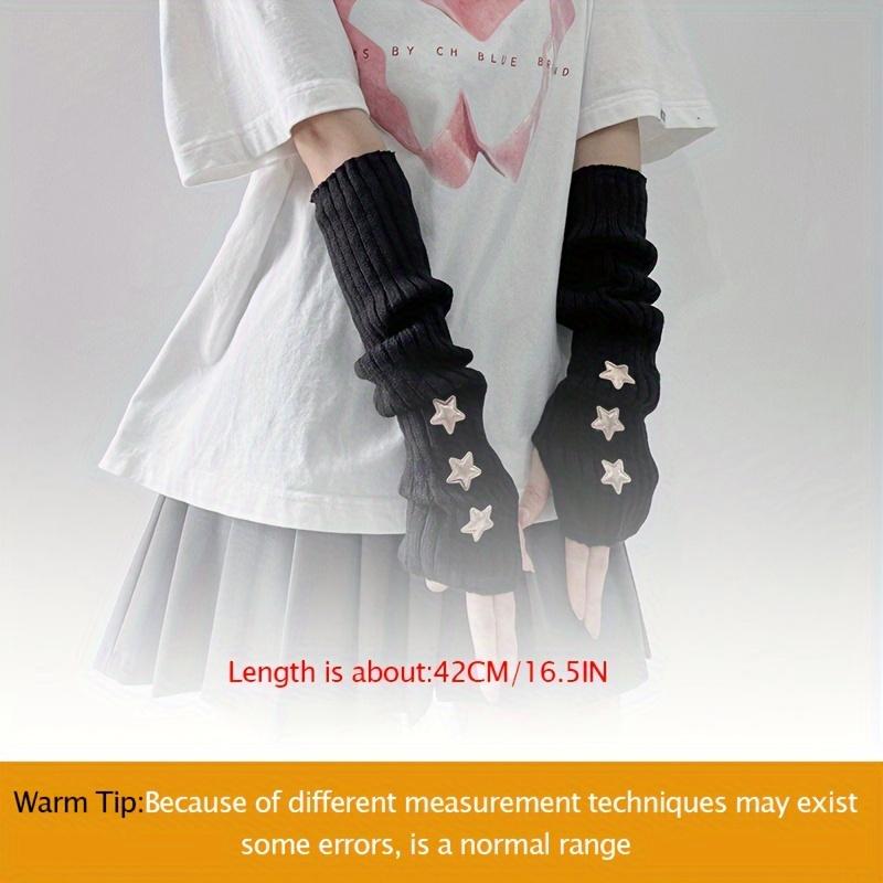 1 pair of ladies' fingerless gloves with star decoration white/black/pink machine washable fashionable accessory gloves