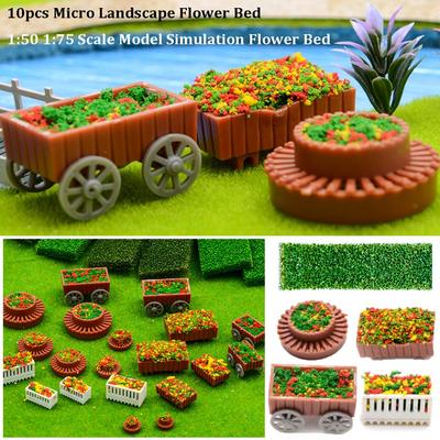 10pcs Plastic Micro Landscape Flower Bed Model Multistyles Garden Border  Minihouse Accessories