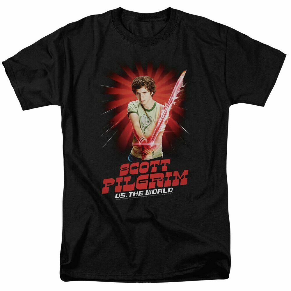 

26 Scott Pilgrim VS. The World Super Sword T Shirt Mens Licensed Movie Tee Black Unisex T-Shirt XXL