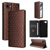 Cubic Grid Texture Flip Leather Phone Case