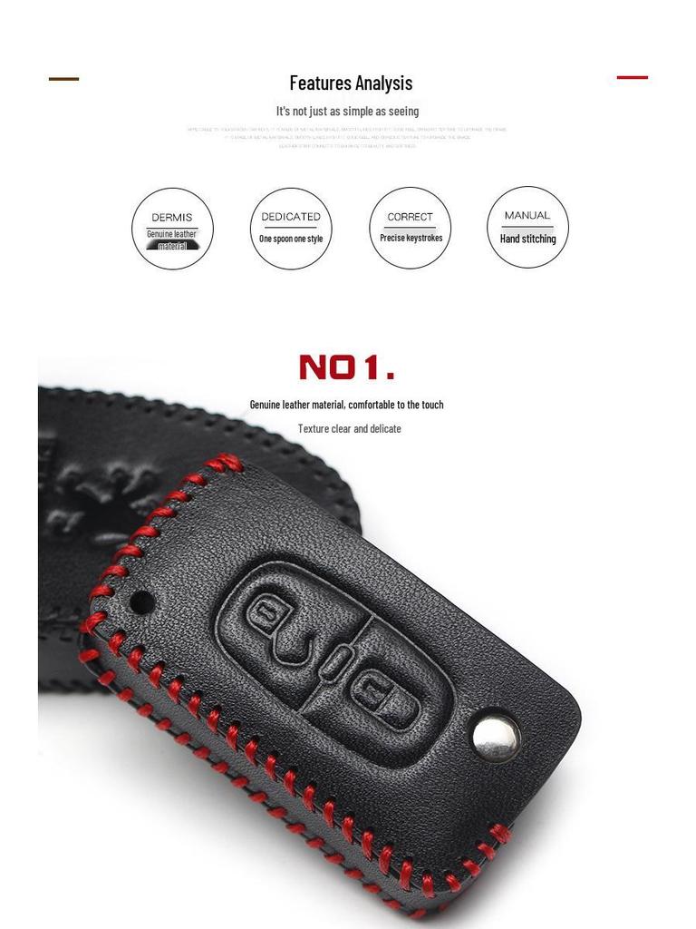 Genuine Leather Key Cover for Peugeot 308, 508, 408, 3008, 4008, 208 & Citroen Sega