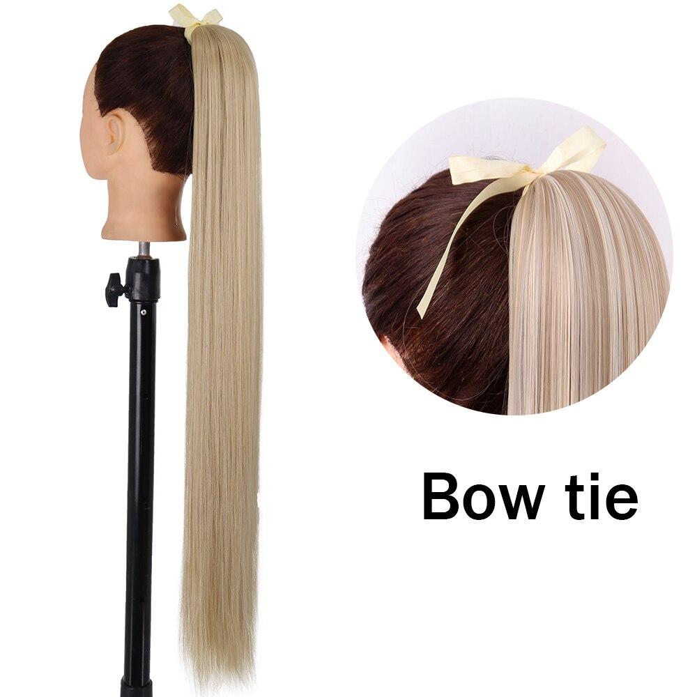 XINRAN Peluca de Cola de Caballo Recta Super Larga para Mujer Colorida Lazo Velcro Extensiones de Cabello Sintético Resistente al Calor Cola de Caballo