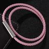 Fashion Red Pink Mix Leather Bracelets Women Multilayer Braided Rope Bracelets For Female Bracelets Jewelry