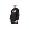 PUMA Men's Black Letter Sports Casual Pullover Long-Sleeve Sweatshirt