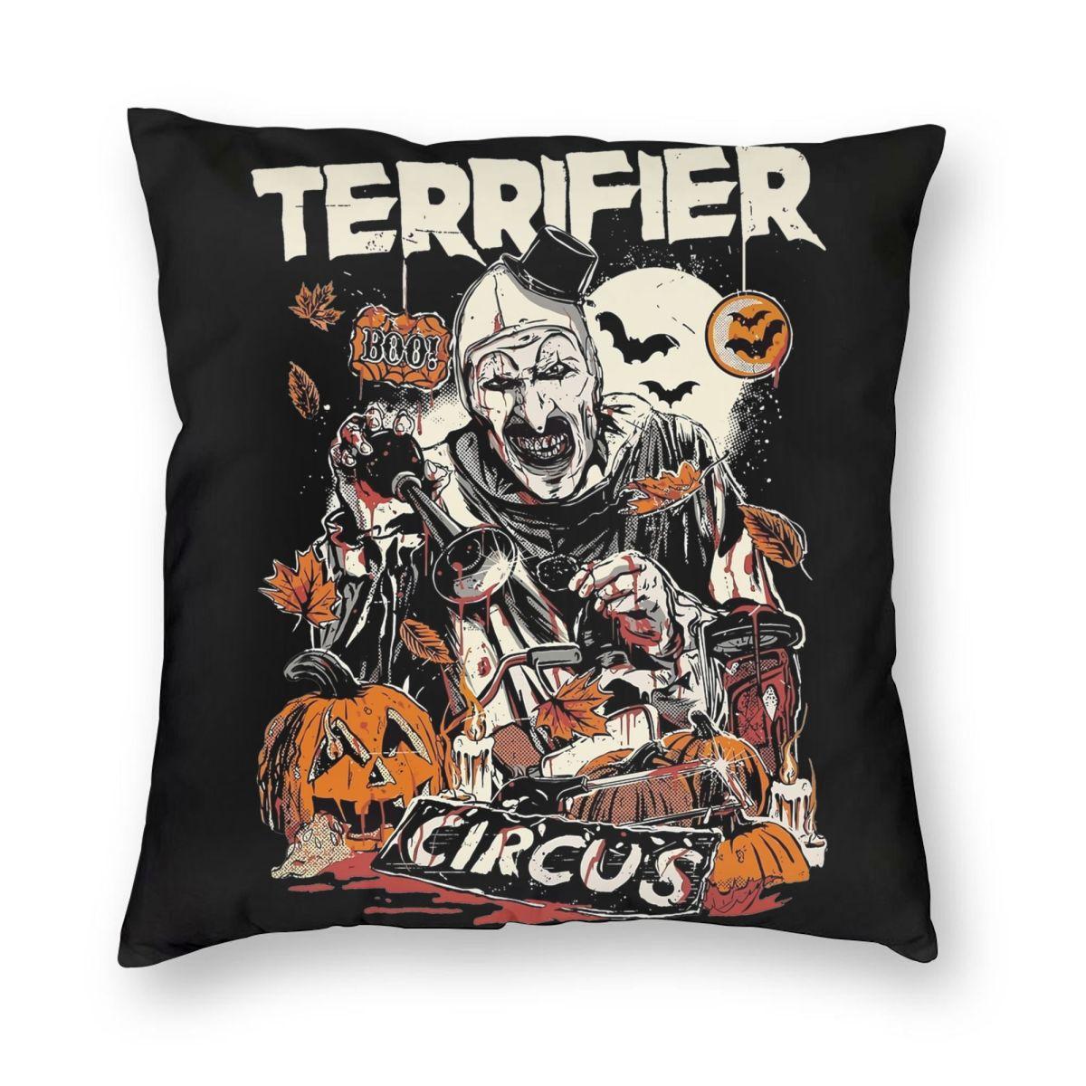 

Terrifier Art The Clown Lover Pillowcase Printed Polyester Cushion Cover Decoration Pillow Case Cover Chair Zipper 45X45cm 12x12Inch