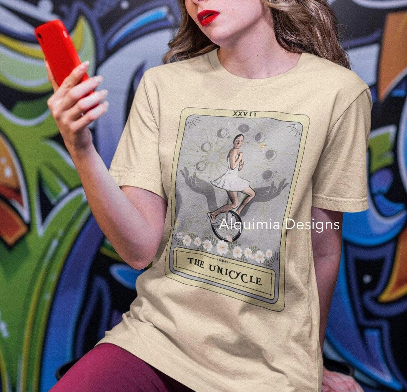 The Unicycle Tarot Card Shirt, Unicyclist Circus 4XL