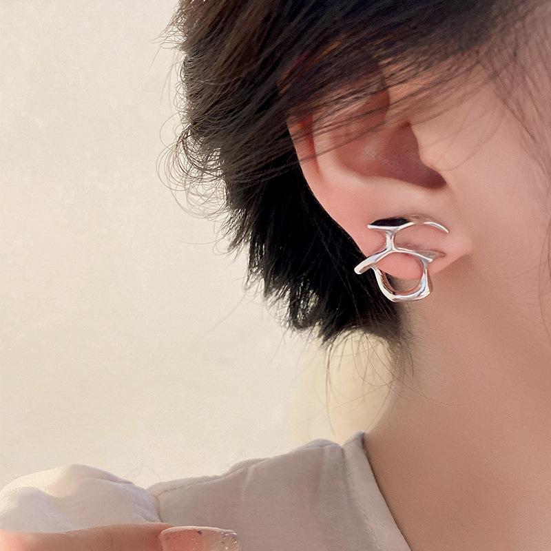 Fashion Sliver Color Water Drop Earrings For Women Vintage Punk Metal Irregular Personality Earrings Jewelry