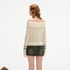 UNIFREE Retro Jacquard Off-shoulder Knit Sweater