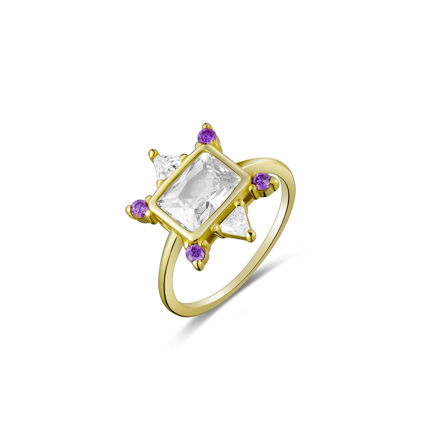 

ANDYWEN кольцо из 100% стерлингового серебра 925 пробы с прозрачным фианитом и квадратной звездой 2023, цветное кольцо с кристаллами, большие роскошные ювелирные изделия 8