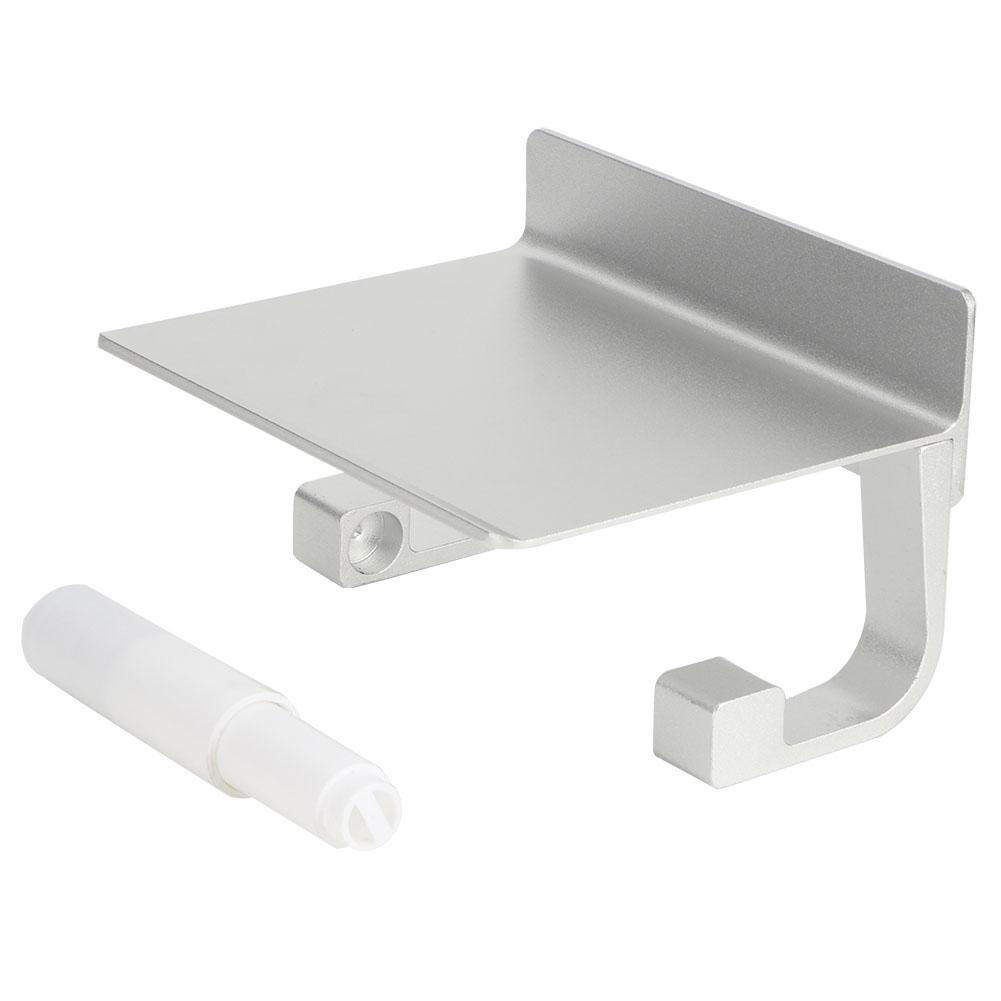 Space Aluminum Wall‑Mounted Roll Paper Rack Toilet Paper Holder with Phone Storage Shelf