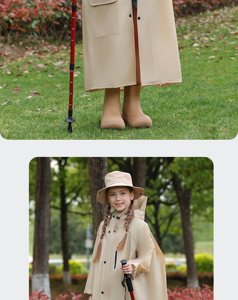 Kinder Unisex Langer Dicker Wasserdichter Poncho für Schule und Radfahren