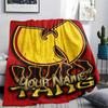 1PC Custom Name Wu-Tang Clan Patterned Flannel Blanket Suitable For All Seasons for Home Decor Warmth and Comfort Gifts Holiday Present -HE227
