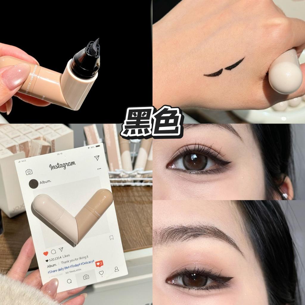 Double Head Rotating Stamp Eyeliner Long Lasting Non Smudge Easy To Color