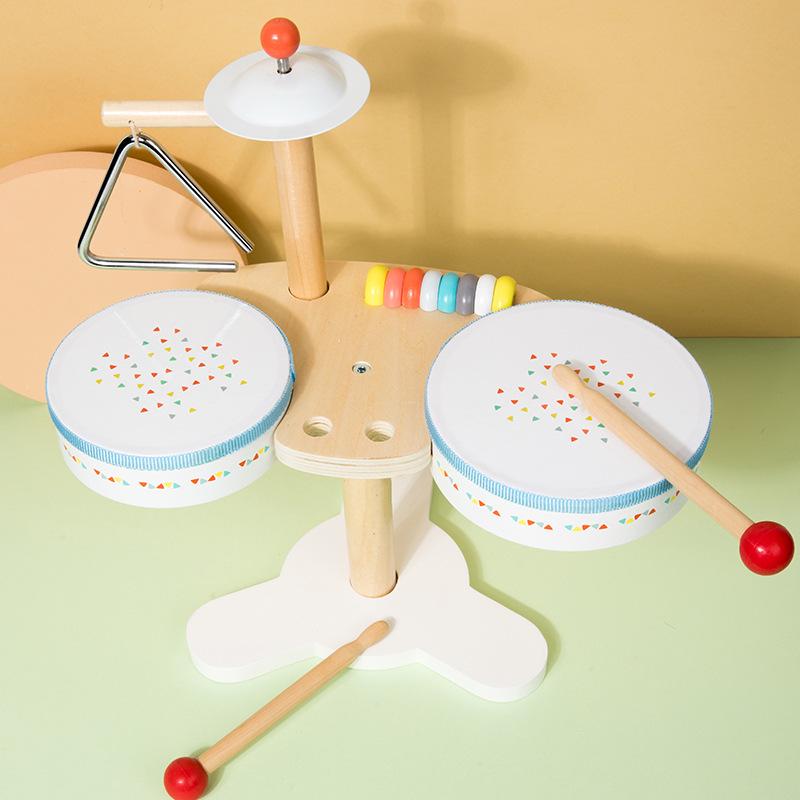 Montessori Wooden Multifunctional Drum Set for Kids - Cultivate Musical Talent with Five-Note Educational Toy