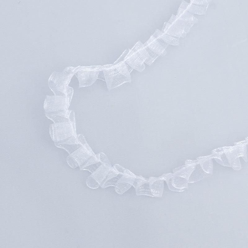 

1 см в ширину прозрачная шифоновая лента кружево одежда для домашних животных шляпа аксессуары ручная работа декоративные материалы гофрированная кружевная лента бант своими руками цветок ручной работы 1cm*10 Yards
