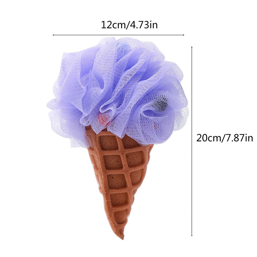 Ice Cream Bath Sponge Body Scrubber Exfoliating Loofah Mesh-Ball for Body Wash Bathroom Men Women Cleaning Accessories