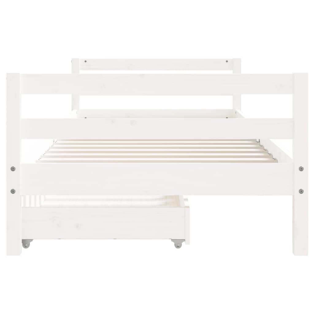 Children s Bed with Drawers White 90x190 cm Solid Pine Wood