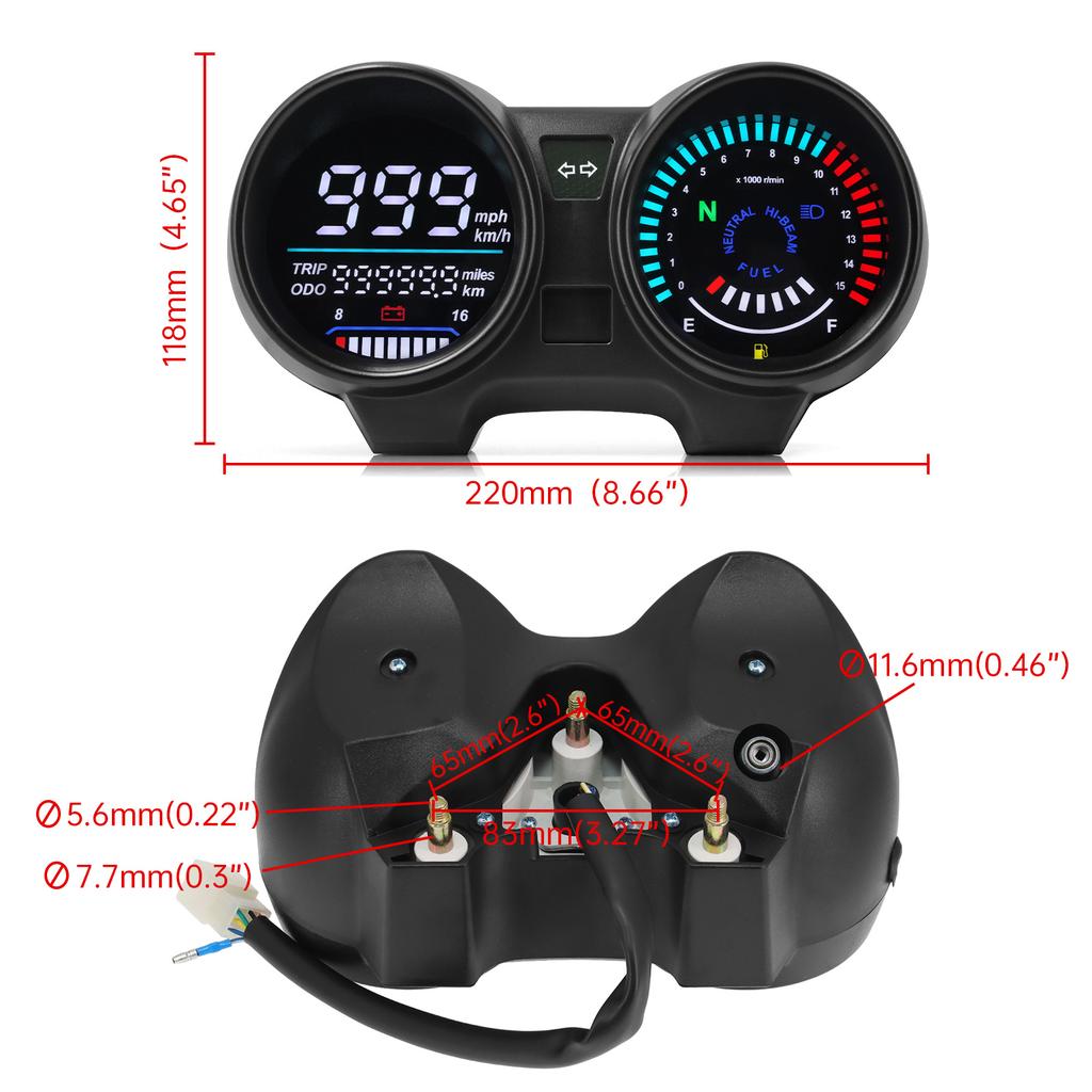 Motorcycle Tachometer Odometerpanel Digital Meter For TITAN 150 Honda CG150 Fan150 Speedometer RPM Meter LED Digital Dashboard