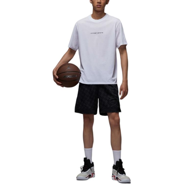 Jordan Sport T Shirts Men's White Crew Neck Moderate IB6762-100