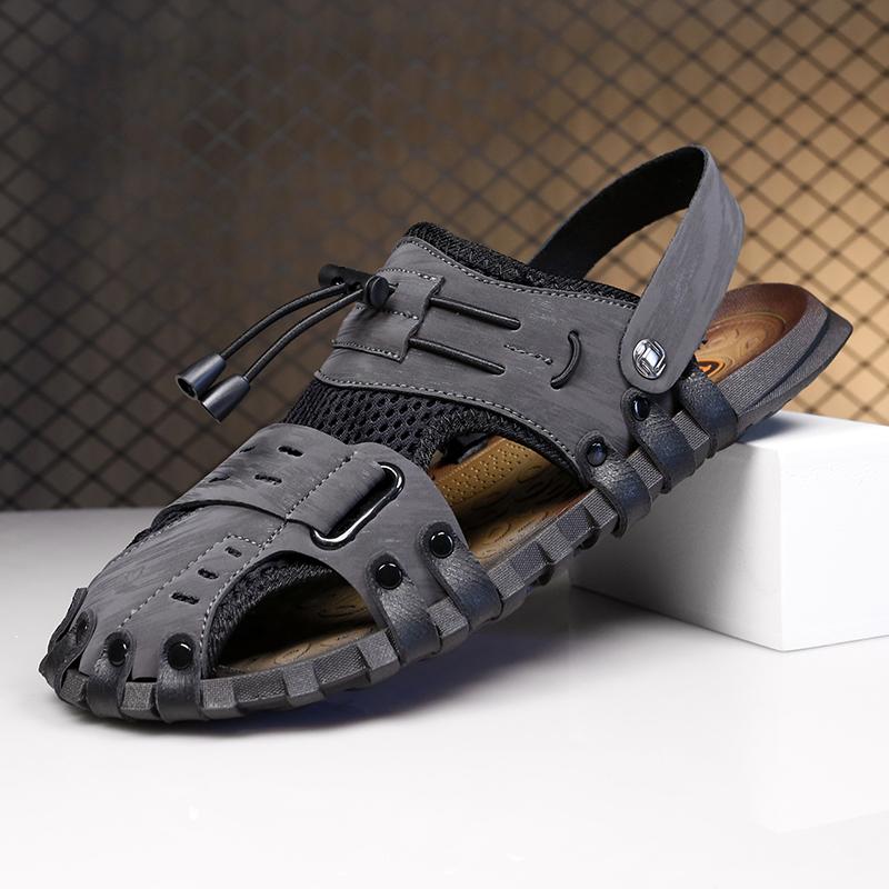 FashionHandmade Fashion Men Sandals Solid Outdoor Beach Shoes Male Summer Comfort Lightweight Breathable Non-slip Man Casual Sandals