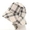 VIS Wide brim with ribbon Check Pattern bucket hat 57.5 White system Women Used