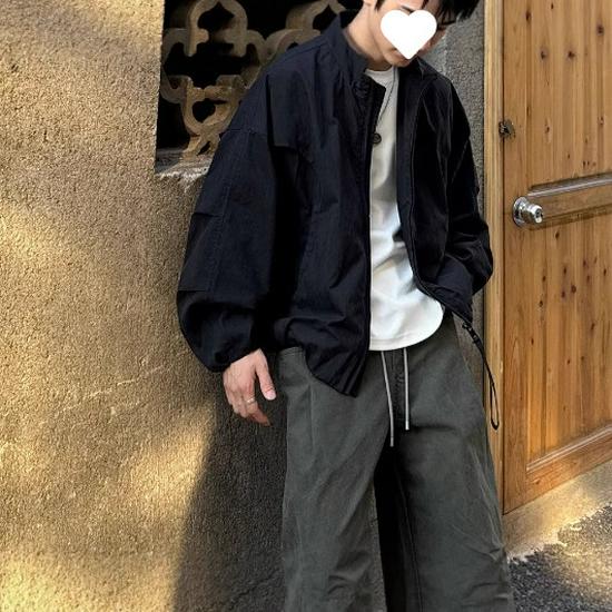 Ah Ah Long Autumn 2025 Casual High Street Scythe Sleeve Oversized Cropped Jacket
