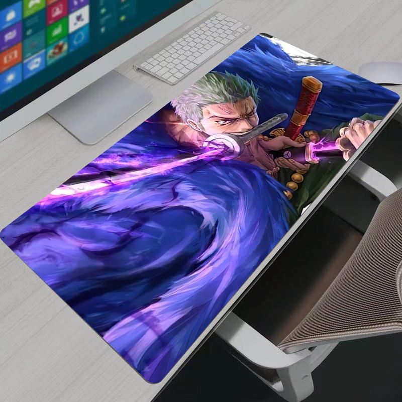 Gaming Mouse Pad Gamer Home Computer HD Mousepad XXL One Piece Zoro Keyboard Pad Carpet NonSlip Office Mouse Mats Cool For LOL