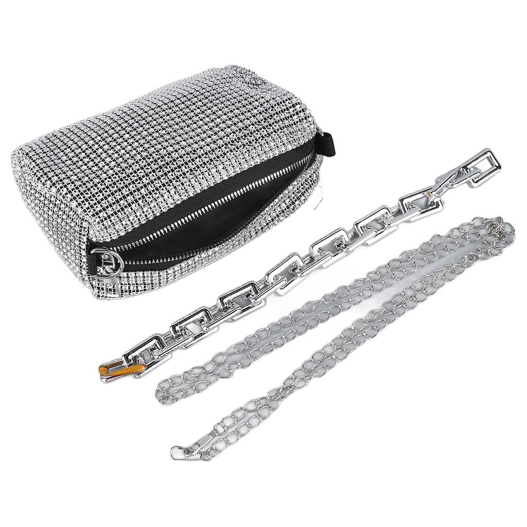 Women Messenger Bag Lady Handle Satchel Shoulder Bag Personalized Fancy Purse Handbag Silver Trendy