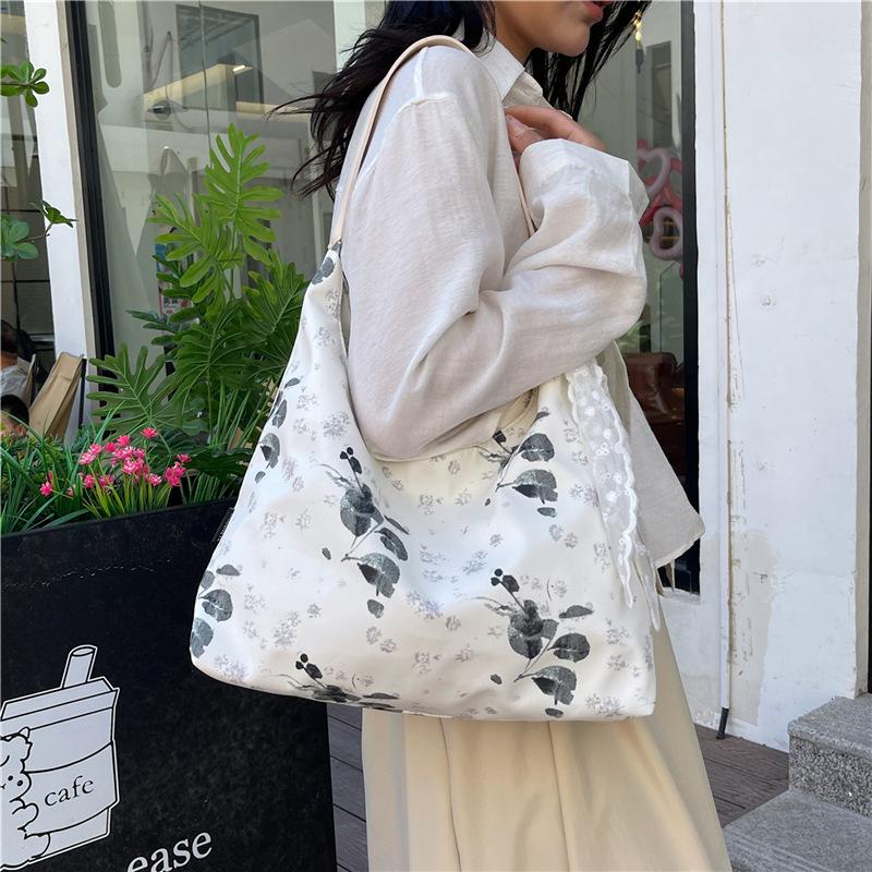 

Легкая сумка Женская вместительная холщовая сумка с рисунком в виде сломанного цветка Женская сумка через плечо для поездок на работу Сумка для школьников и студентов чёрный