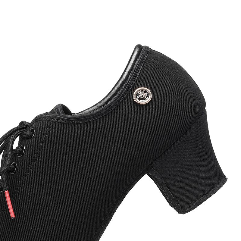 Jazz Latin Medium Heel Dance Shoes for Women with Breathable Oxford Cloth Modern Dance Shoe Heeled 5CM