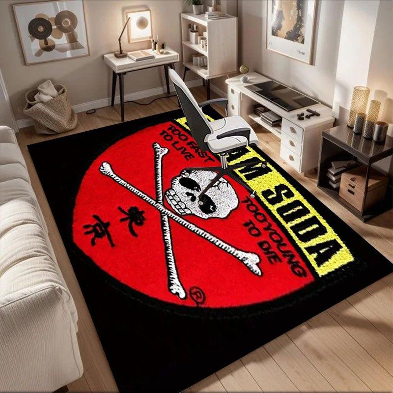

Cream Soda Patch - Skull & Crossbones Biker Motorcycle EmblemOffice Mat Perfect for Home Decor Office Desk Chair Rugs Chair Carpet for offic 60cm by 90cm